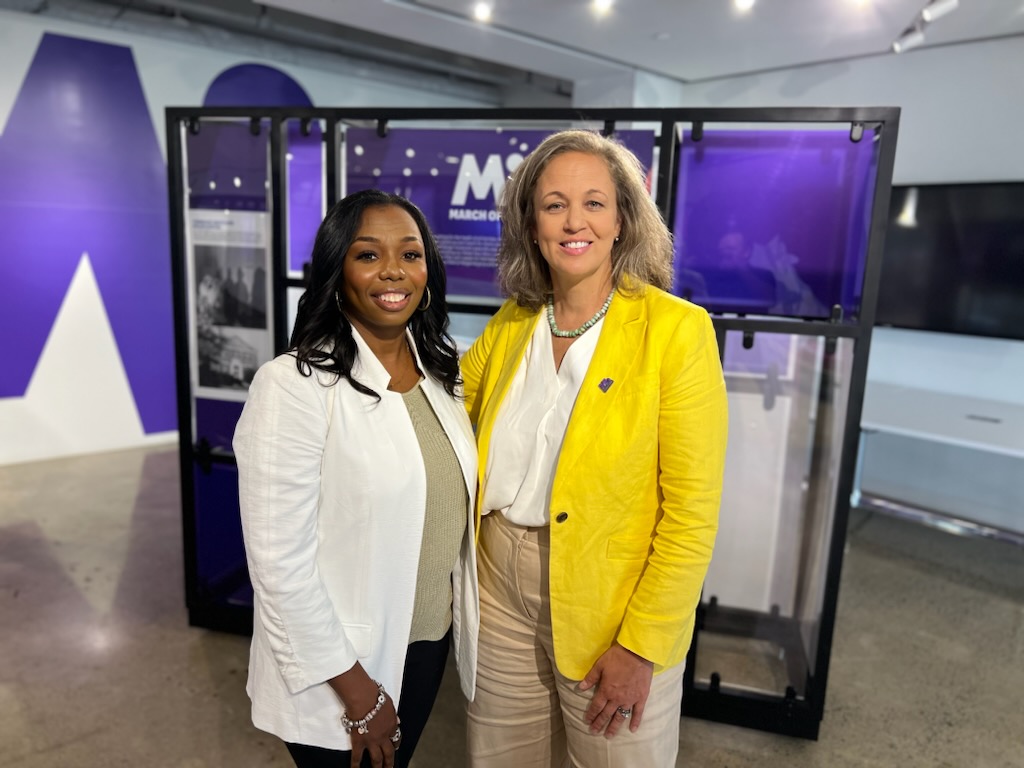 Iaishia Smith and March of Dimes President Dr. Elizabeth Cherot at March of Dimes Headquarters