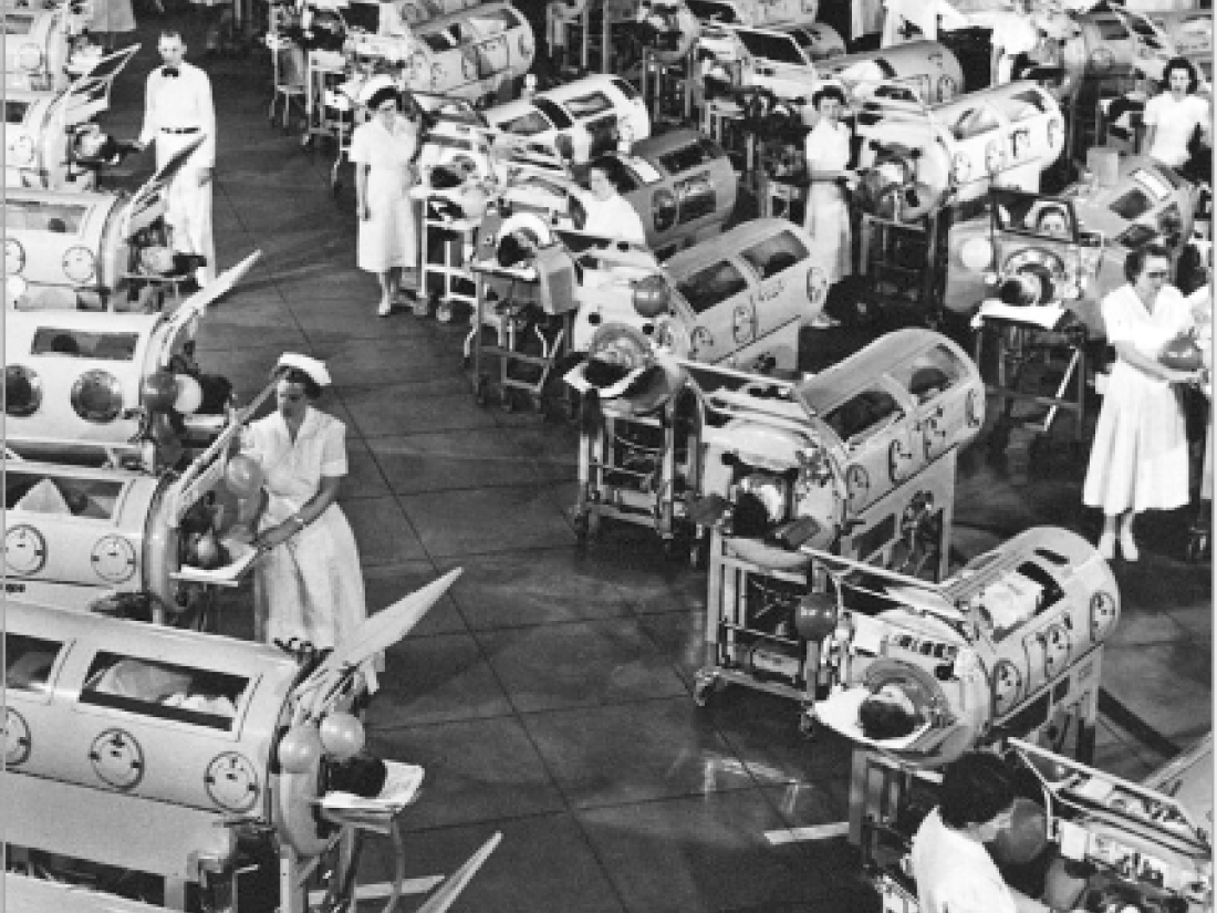 During devastating polio epidemics, March of Dimes paid for and transported thousands of iron lungs